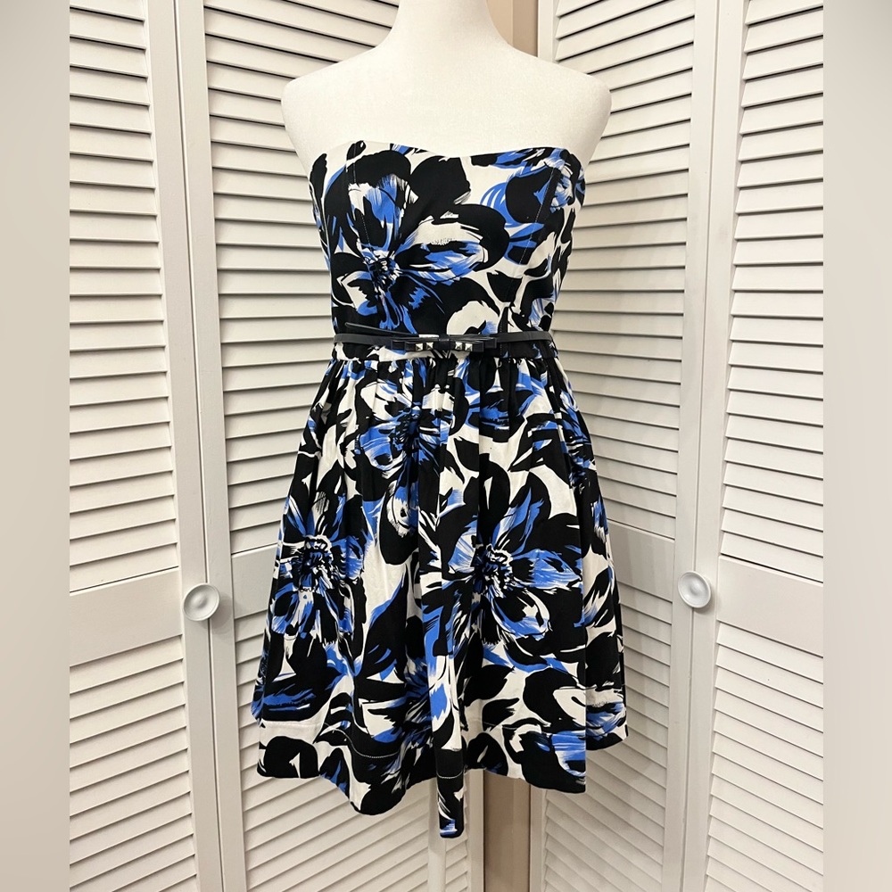 Statement Dress Floral Strapless